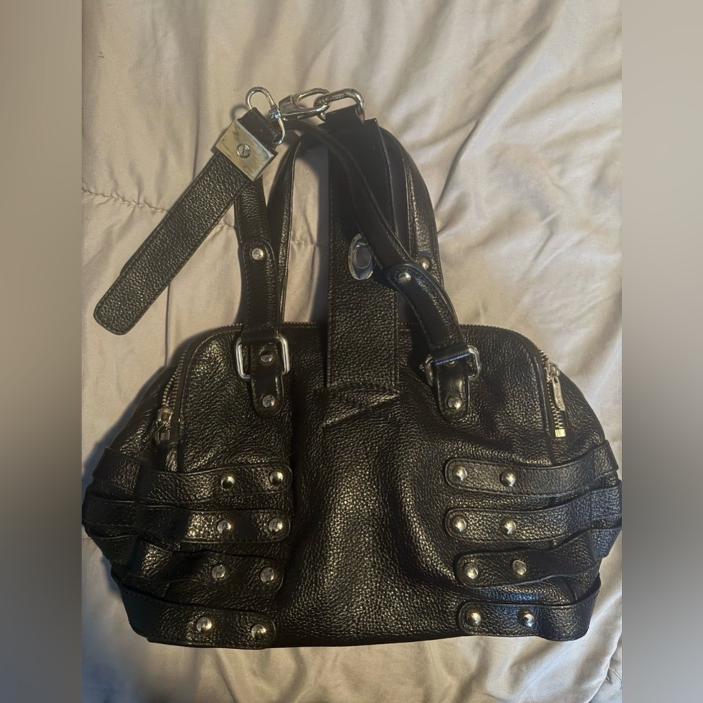 Jimmy Choo Blythe Black Leather Satchel - Picture 2 of 7